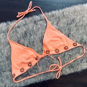 Victoria’s Secret | Orange Bikini Top with Flowers